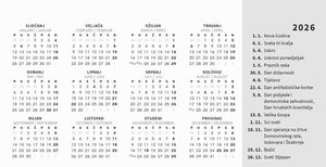 Stolni kalendar čestitka - nacionalni parkovi RH