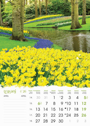 Promotivni zidni kalendar Vrtovi