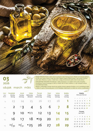 Promotivni zidni kalendar Masline