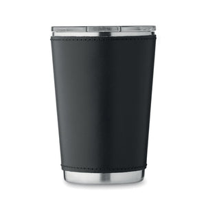 Šalica od recikliranog nehrđajućeg čelika s odvojivim omotačem od PU kože, 350ml
