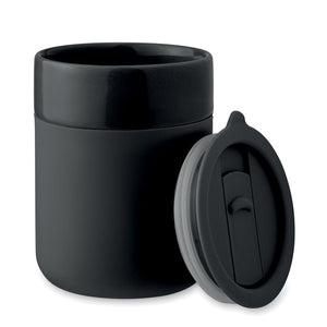 Putna keramička šalica s poklopcem od PP-a, 330 ml