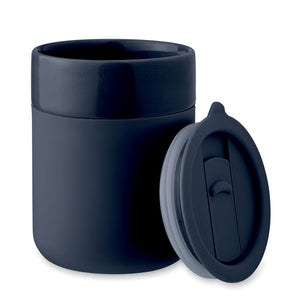 Putna keramička šalica s poklopcem od PP-a, 330 ml