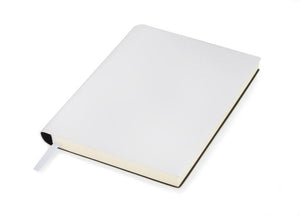 Promotivni notes A5 sa šareno obrubljenim hrbatom, bijele boje | Poslovni pokloni