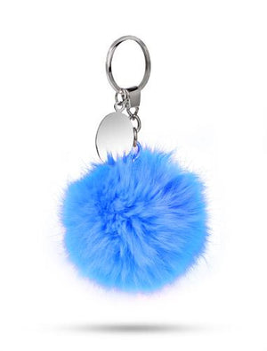 Promotivni privjesak za ključeve pompon, plave boje | Poslovni pokloni