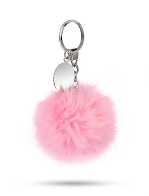 Promotivni privjesak za ključeve pompon, ružičaste boje | Poslovni pokloni