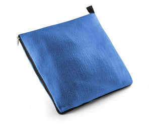 Promotivna 2u1 flis deka za tisak loga, plave boje | Poslovni pokloni