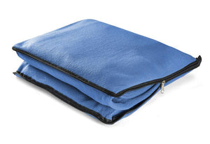 Reklamna 2u1 flis deka za tisak loga, plave boje | Poslovni pokloni