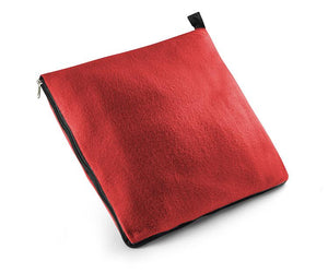 Promotivna 2u1 flis deka za tisak loga, crvene boje | Poslovni pokloni