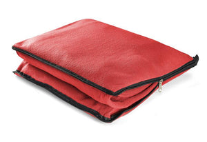 Reklamna 2u1 flis deka za tisak loga, crvene boje | Poslovni pokloni