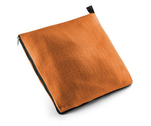 Promotivna 2u1 flis deka za tisak loga, narančaste boje | Poslovni pokloni