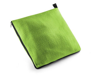 Promotivna 2u1 flis deka za tisak loga, svjetlo zelene boje | Poslovni pokloni