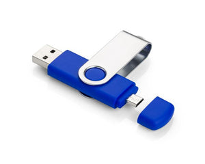 Promotivni USB stick rotirajući s mikro USB-om, plave boje | Poslovni pokloni