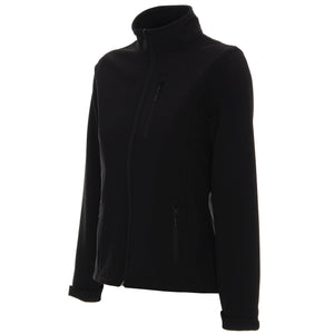 Poslovni pokloni | Promo pokloni | Promidžbena ženska softshell jakna Breeze, za tisak logotipa, crne boje