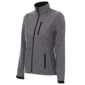 Poslovni pokloni | Promo pokloni | Promidžbena ženska softshell jakna Breeze, za tisak logotipa, sive melange boje