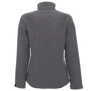 Poslovni pokloni | Promo pokloni | Reklamna ženska softshell jakna Breeze, za tisak logotipa, sive melange boje