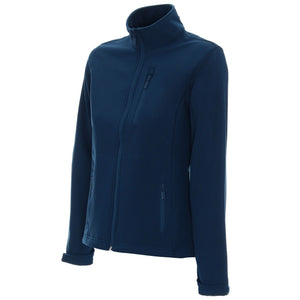 Poslovni pokloni | Promo pokloni | Promidžbena ženska softshell jakna Breeze, za tisak logotipa, tamno plave boje