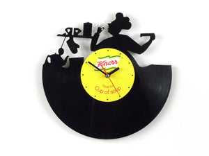 Poslovni pokloni | Promo pokloni | Promotivni zidni sat od gramofonske ploče Vinyl s izrezanim motivom i logotipom i kolornom naljepnicom na brojčaniku