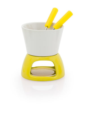Promotivni mini keramički fondue set, žute boje | Poslovni poklon