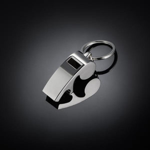 Promotivni privjesak za ključeve s fućkaljkom, srebrne boje | Poslovni pokloni