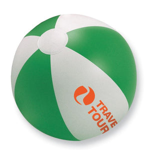 Promotivna dvobojna lopta za plažu, zelene boje, s tiskom loga | Poslovni pokloni