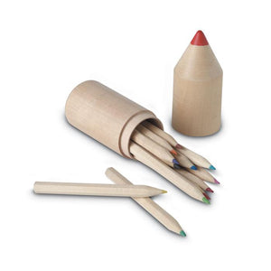 Promotivni set 12 bojica u drvenoj kutiji oblika olovke | Poslovni pokloni | Promo pokloni
