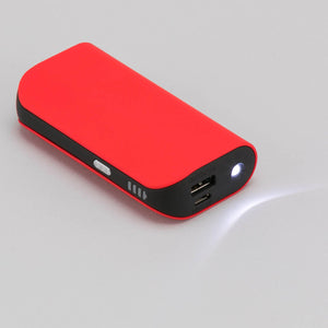 Promo prijenosna baterija / powerbank TRIO, 5200mAh, crvene boje | Poslovni pokloni