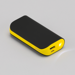 Promo prijenosna baterija / powerbank DUO, 5200mAh, žute boje | Poslovni pokloni