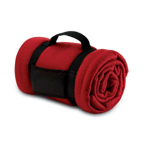 Poslovni pokloni | Promo pokloni | Promotivna flis deka, 180g/m2, za tisak logotipa, crvene boje