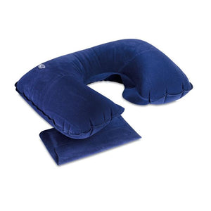 Putni jastuk na napuhavanje u baršunastoj futroli, plave boje | Poslovni pokloni