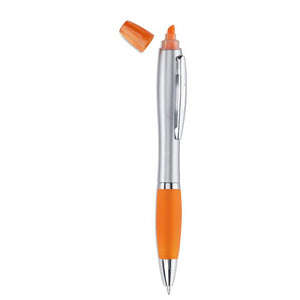 Promotivna kemijska olovka za tisak loga s markerom, narančaste boje | Poslovni pokloni