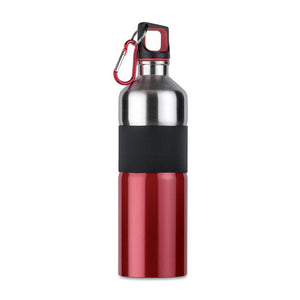Dvobojna promotivna metalna boca za piće, 750ml, crvene boje | Poslovni pokloni