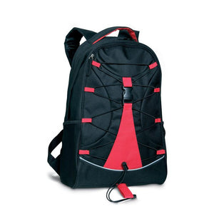Promotivni avanturistički ruksak, crvene boje | Poslovni pokloni s tiskom loga