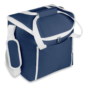 Promotivna termo torba s bočnim džepom, plave boje, s tiskom loga | Poslovni pokloni