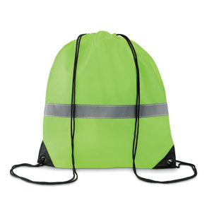 Promotivni reflektirajući ruksak / vrećica s vezicama s tiskom loga, neon žute boje