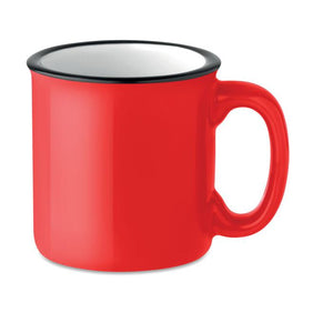 Poslovni pokloni | Promo pokloni | Promotivna keramička šalica u obliku lončića za tisak logotipa, crvene boje