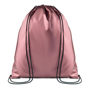 Promotivni ruksak / vrećica s vezicama i sjajnim premazom, ružičaste boje