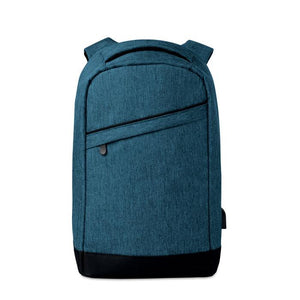 Promotivni ruksak s USB priključkom, plave boje | Poslovni pokloni s tiskom