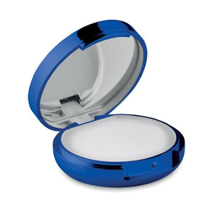 Promotivni balzam za usne u kutijici s ogledalom u poklopcu, plave boje | Poslovni pokloni