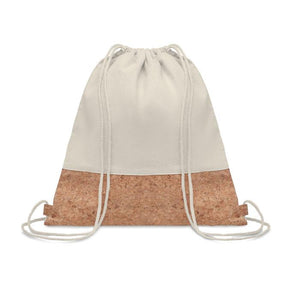 Promotivna shopping vrećica s vezicama i detaljima od pluta, 160gsm | Poslovni pokloni