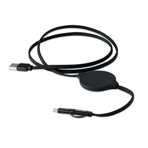 Promotivni 3-u-1 USB kabel s bežičnim punjačem | Poslovni pokloni