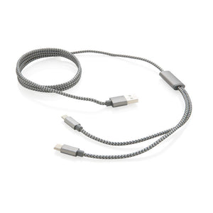 Promotivni luksuzni 3-u-1 pleteni USB kabel | Poslovni pokloni
