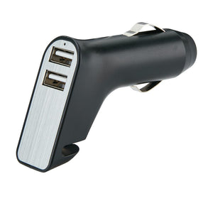 Promotivni punjač za automobile sa dvostrukim ulazom za USB crni | Poslovni pokloni | Promo pokloni | Reklamni pokloni