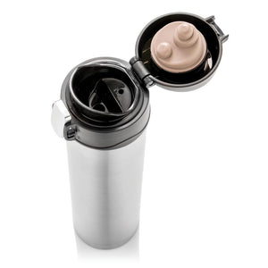 Promidžbena boca sa jednostavnim vakuum zaključavanjem srebrna sa tiskom logotipa | Poslovni pokloni | Promo pokloni