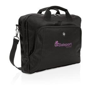 Promotivna torba za 15,6" laptop Swiss Peak Deluxe crne boje za tisak logotipa | Poslovni pokloni | Promo pokloni