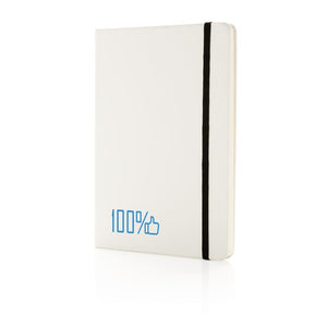 Promotivni notes A5 sa tvrdim uvezom Standard bijele boje, s tiskom loga | Poslovni pokloni