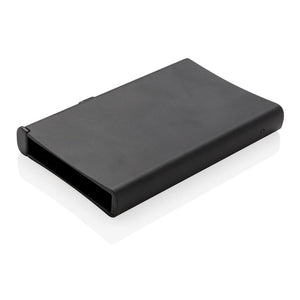 Promidžbeni aluminijski držač kartica s RFID blokadom, crne boje | Poslovni pokloni