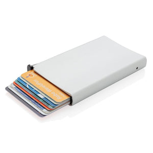Promotivni aluminijski držač kartica s RFID blokadom, srebrne boje | Poslovni pokloni